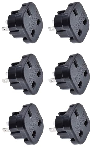 Travel Adaptor black UK to USA/AUS Q4U® Convert Power UK plug 3 pin to USA/Canada/Australian Plug 2 Pin Pack of 6