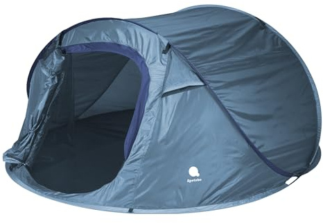 XXL Tente pop-up bleu 240 x 210 cm - 3 personnes - Tente instantanée pour le trekking et le camping - Tente automatique à déploiement rapide à une main pour le trekking et le camping, y compris