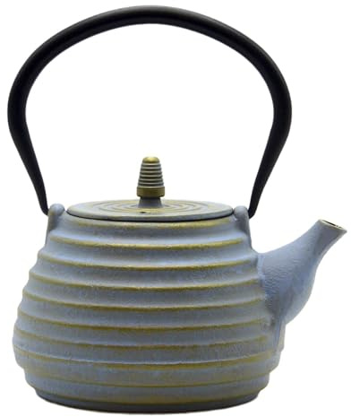 Sechudo Japanese Teapot with Stainless Steel Infuser, Cast Iron Tea Kettle Stovetop Safe, Cast Iron Teapot Coated with Enameled Interior for 33.8Ounce (1000 Ml)