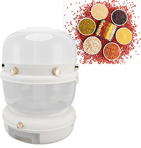 9kg Rotating Rice Dispenser 6 Grid Grain Storage Container - Pressed Dry Food Storage Bucket for Home Kitchen /1384 (Color : White)