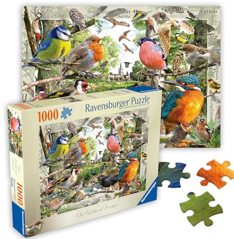 Ravensburger Our Feathered Friends 1000 Piece Jigsaw Puzzle for Adults, Garden Birds Design, Ages 12 Years and Up