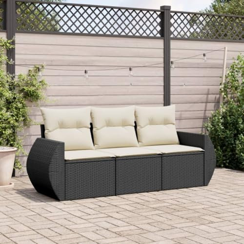Festnight Gartenlounge mit Stauraum Balkonmöbel Klein Balkon Lounge Rattan Sofa Ecklounge Garten Lounge Sofa Outdoor Sitzecke Balkon Loungemöbel Gartensofa Ecksofa Rattansofa