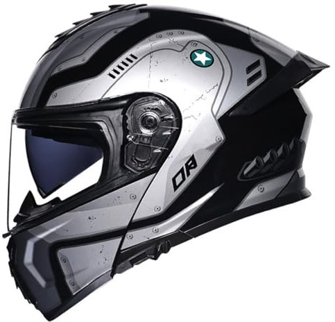 Motorradhelm Motorrad Klapphelm Fullface Helm Rollerhelm Sturzhelm Integralhelm Mit Doppelscheib DOT/ECE Zertifiziert Motocross Helm Flip Vollvisierhelm Für Damen Herren 10,XL:61-62CM