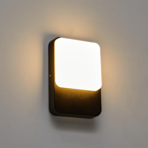 LMP LED Wandleuchte Wandlampe aussen außen, IP54 Außenlampe Aussenlampe Außenleuchte Wand, Schwarz Ausenbeleutung Aussenbeleuchtung Aussenleuchte Hauswand, Außenbeleuchtung Außenwandleuchte Haus