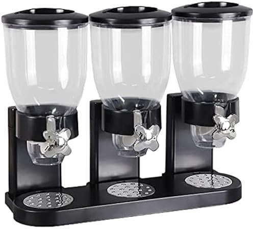 YangHaoDiSY Dispensador de cereales, recipiente de alimentos secos, dispensador de alimentos secos, contenedor de almacenamiento de control, ideal para copos de maíz, caramelos, nueces (negro)