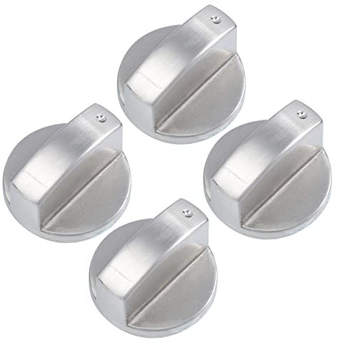 ULDIGI 4stücke Gasherd Ersatzknöpfe Aus Robustem Zinklegierung Metall Für Herd Und Ofen Langlebige Drehknöpfe Mit Achsbohrung Einfache Montage Kompatibel Mit Standard Kochfeldern