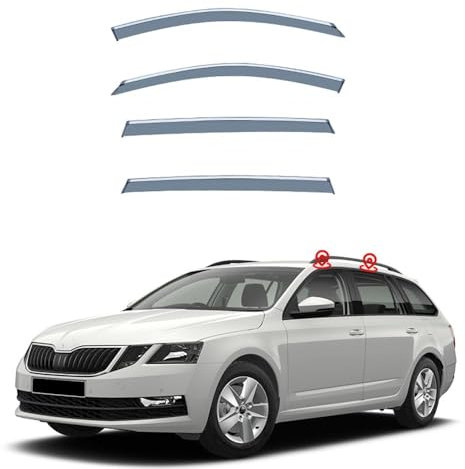 ZDDYUU Windabweiser für Skoda Octavia Travel MK3-5E 2012-2019, Autofenster Regenschutz Luftabweiser Regenabweiser Anklebbare Integrierte Deflektoren 4 Stück