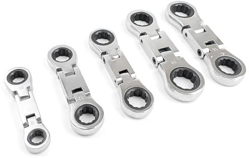 MOIDHSAG 5 llaves de trinquete flexibles, llave inglesa, combinación de trinquete, llave flexible de liberación rápida para reparación