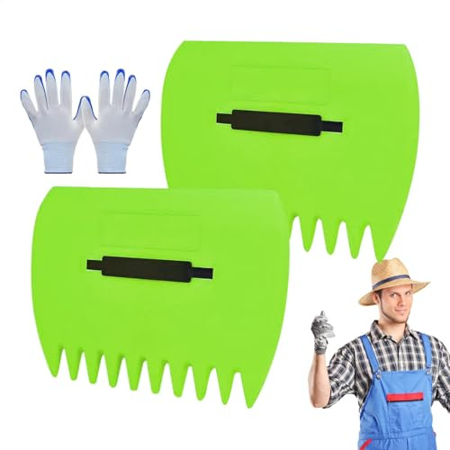 LEAF RAKE, bladgreppar Återanvändbar handrake med handskar