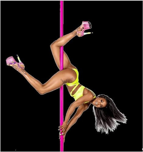 Palo Pole Dance Professionale Palo da Ballo Pole Dance in Acciaio Asta da ballo in silicone rosa per l'appartamento Club con camera da letto, 45 mm Principianti e professionisti Pali spogliarellisti P