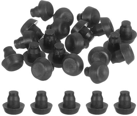 QUARKZMAN 20Pcs Patins De Table en Verre avec Tige pour Trou De 6mm (Noir)