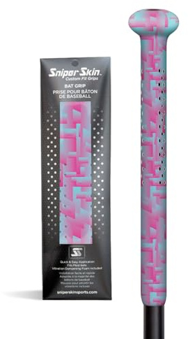 Sniper Skin Baseball Heat-Activated Bat Grip, Easy Install Tacked Non-Slip for Baseball & Softball Sports, Custom Fit Wrap that Lasts Up to 3 Times Longer - Oceanic Drive Camo