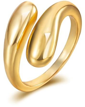 Forbabe Sterling Silber 925 Ringe für Damen Herren Offen Verstellbare Ringe Träne Wassertropfen Daumen Finger Umarmen Ring