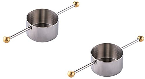 Qezodsx Measuring Cup Tools, Bar Measure Cocktail Jigger with Handle for Whisky Bar Tools Bar Accessories(2 Pcs)