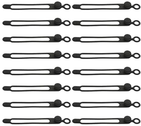 ANDRESLAD 16pcs Silicone Cable Ties for Desk Data Cable Organizers Reusable Flexible Cord Wraps for Wire Covers Multi-Functional Cord Organizer for Home Office and Travel Use