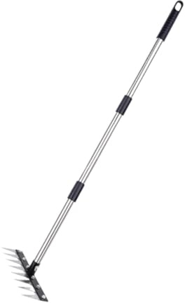 MotiveTech Râteau de Jardin Râteau Agricole Houe de Jardin Outil de Jardinage Acier Manganèse Solide pour Ameublir La Terre Creuser Planter Travaux Extérieurs Ja, Style A