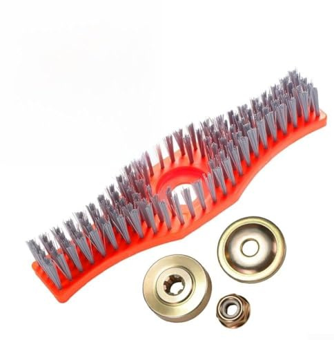 Cepillo de alambre para cortadoras de césped, accesorio de cepillo de limpieza ajustable para eliminar la acumulación de hierba, piso y baldosas herramienta de limpieza de lechada
