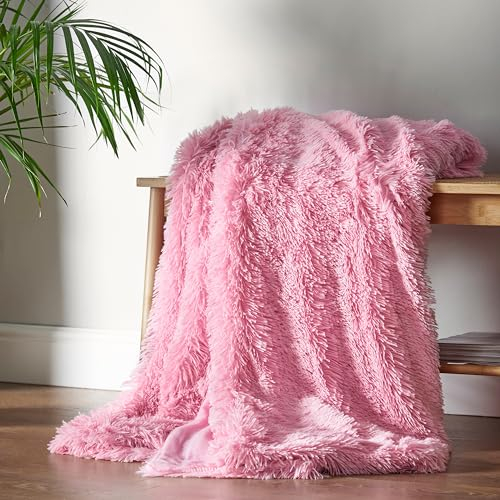 Catherine Lansfield - Manta suave (tela de peluche, 150 x 200 cm), color rosa