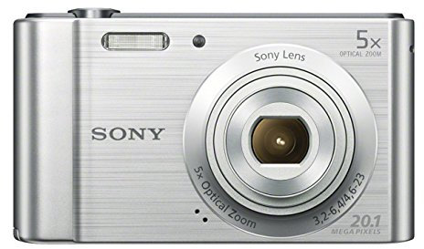 Sony DSCW800 Digital Compact Camera (20.1 MP, 5x Optical Zoom) - Silver