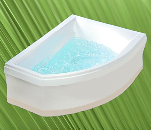 Raumsparwanne TANDEM mit Duschkabine und Schürze 170x130cm Rechts + Ablaufgarnitur + Wannenfüße