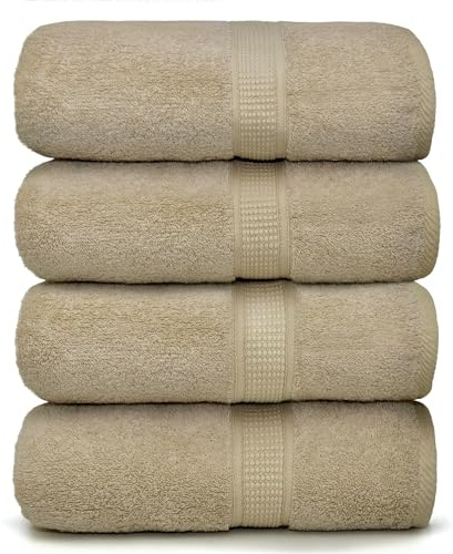 Toallas de baño de algodón y bambú de Lujo – Naturales, superabsorbentes y ecológicas, 76,2 x 132 cm