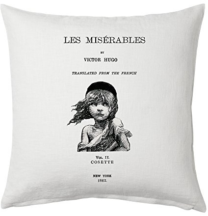 Universal Zone Les Misérables by Victor Hugo Pillow Cover, Book Pillow Cover.
