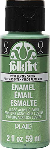 FolkArt Enamel Paint 2oz-Metallic Silvery Green