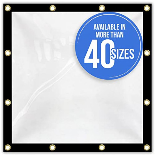 Covers & all Clear Tarps Made of Waterproof & Tear Resistant Vinyl Coated PVC Material, 18 oz, 560 GSM 20 mil Tarpaulin, 6' H x 10' W feet
