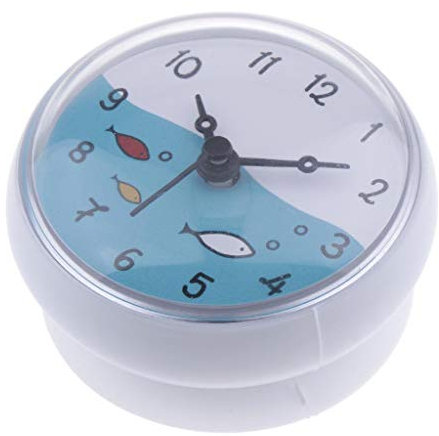 VANKOA Shower Bathroom Wall Suction Clock Waterproof Time Display Home Decoration - White, 75x35mm