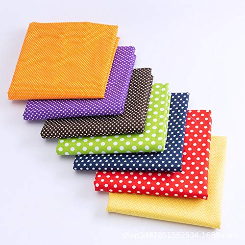 U/A Punkte/Streifen Serie Patchwork Stoffe Paket 7 Stück 50 cm x 50 cm DIY Bunte Baumwollstoff Stoffpaket Baumwolle Stoffreste Quadrate Bündel Nähen Artcraft DIY Stoff 1#