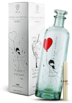 Botella de cristal Wild® | Tapón hermético para agua con gas y agua natural | Resistente a los arañazos y apta para lavavajillas - Vidrio 100% reciclado - 700 ml | LIBERTAD