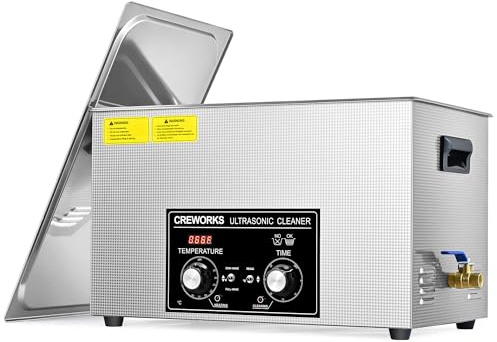 CREWORKS Professionell Ultraljudsrengörare 30L 600W med 600W värmare, 1–30 minuters timer, avgasnings- och skonsamma lägen, tank i 304 rostfritt stål, 40kHz för bildelar, smycken, tandinstrument