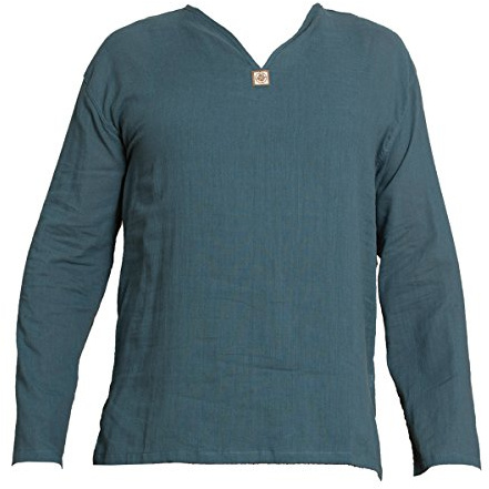 PANASIAM Shirt, 'K', NoButton, petrolblue, M, longsl.