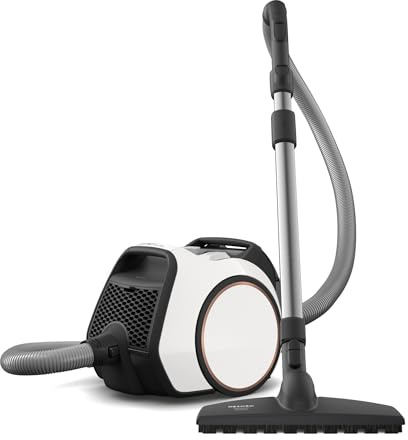 Miele Boost CX1 Parquet - Bagless Canister Vacuum Cleaner, Lightweight, Compact and Corded with Vortex Technology and HEPA AirClean Filter, in White/Rose