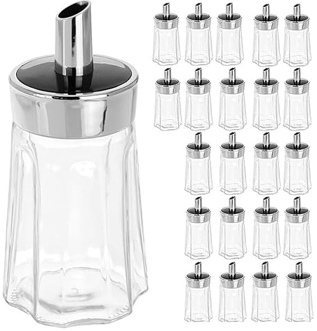 Murago - 24 x Zuckerstreuer - Zuckerspender Zuckerdosierer Glas Zuckerdosen Streuer mit Deckel