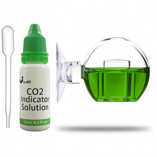 JARDLI Glass CO2 Drop Checker – CO2 Monitor Kit for Aquarium Planted Tank CO2 System (Drop Checker with Solution)