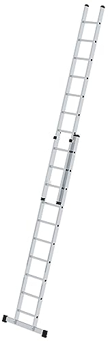 PROREGAL Sprossen-Schiebeleiter 2-teilig mit Standard-Traverse 2x10 Sprossen | Leiter, Teleskopleiter, Trittleiter, Bockleiter, Sprossen-Doppelleiter