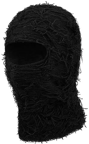 CLAPE Distressed Balaclava Sturmmaske Warme Fuzzy Ski Maske Beanie Mütze | Winddicht,Elastisch,Faltbar,Unisex Wintermütze für Ski,Snowboard,Radfahren,Outdoor,Kaltes Wetter