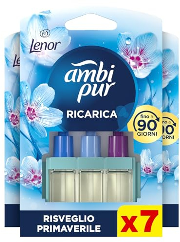 Ambi Pur 3Volution Profumatore Elettrico, 7 Ricariche, Lenor Risveglio | Tecnologia elimina odori, fino a 90 giorni di profumo per ricarica