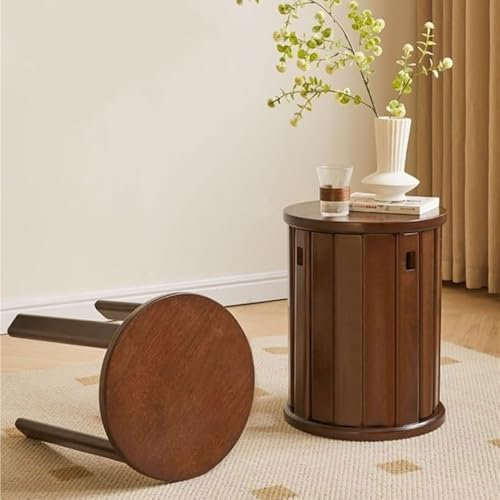 cendbirut Stapelbare Hocker 4er-Set, runder Stapelhocker, Keine Installation erforderlich, für Kücheninsel, Esszimmer, Schlafzimmer, Wohnzimmer