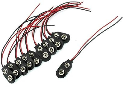 jojofuny Robusti Connettori Per Clip Per Batteria in Metallo E Plastica Da 9 V Con Cavo Da 10 Cm Di Lunghezza