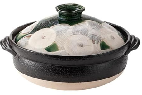 UPWONEC Casseruola Isolata, Pentola in Ceramica Uniformemente Riscaldata, Casseruola in Ceramica A Doppia Manico Con Coperchio, Pentola in Ceramica Per Stufati,S
