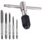 Machos de Roscar Manuales, Screw Tap Set, Juego de Machos Roscar, Llave de Carraca Ajustable Terrajas, Juego de Llaves de Macho, Adecuado para Mecánicos Eléctricos, Ingenieros, Electricistas