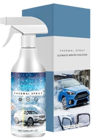 BommFu Descongelante en espray para parabrisas de coche, 120 ml, 120 ml, espray anticongelante para el parabrisas del coche