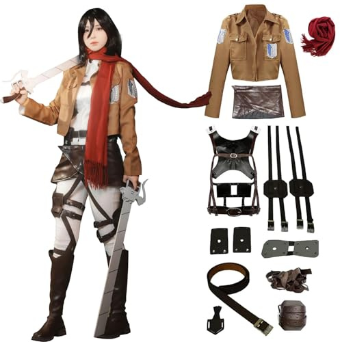 CR ROLECOS Cosplay Anime Cosplay Survey Corps Uniform Scout Regiment Costumes Anime Outfit for Halloween M