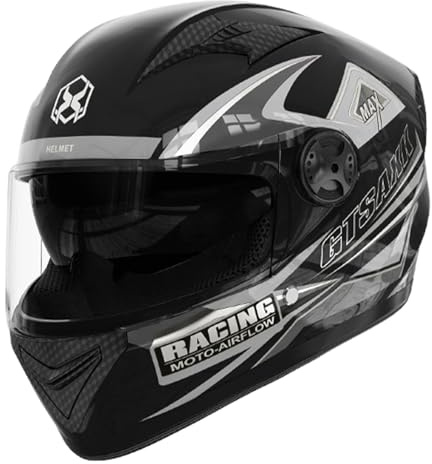Integralhelm Mit Sonnenblende, Motorrad Helm Vollvisierhelm Mopedhelm, du-al Lens Shield Street Motorradhelm, Full Face du-al Lens Shield Street Motorrad Kopfbedeckung, Motorradhelm Für Damen Herren