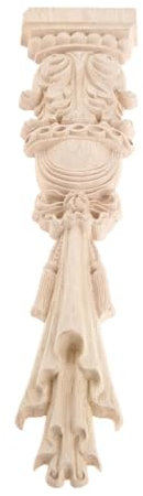 DQZRTUECA Moulure décorative en Bois gaufré - 1 pièce, moulure d'angle sculptée for Meubles, Portes et Murs - Applique Non Peinte 30 x 7 cm for décoration intérieure(1pc)