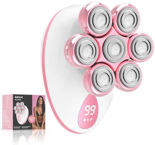 Electric Razors for Women, 7D Rotary Shaver for Legs Bikini Rechargeable, Wet/Dry Hair Removal Kit for Whole Body, Cordless Lady Trimmer Groomer, Wider Shaving Surface, Peach