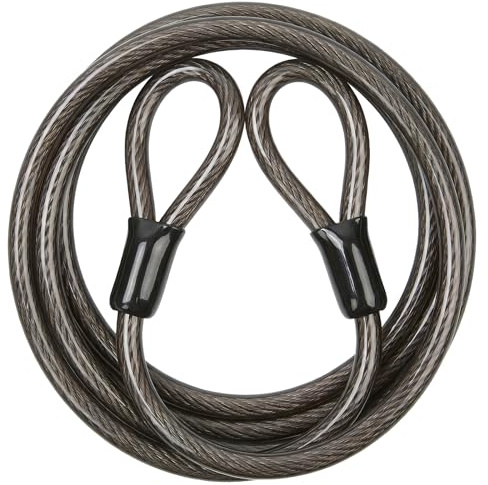 YuxLnJxem 10MM Bike Cable Lock, Thick Heavy-Duty Braided Steel Security Cable with Dual Loops, Cut-Resistant Vinyl-Coated Wire for Bicycle, Scooter, Skateboard, Gate & Outdoor Equipment (7FT)