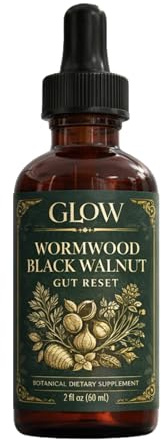Skaal Vello Wormwood Black Walnut Gut Reset,Wormwood Black Walnut Clove Drops, GentleGut Cleanse & Health & Absorption, withPumpkin Seed,Soursop,60ml